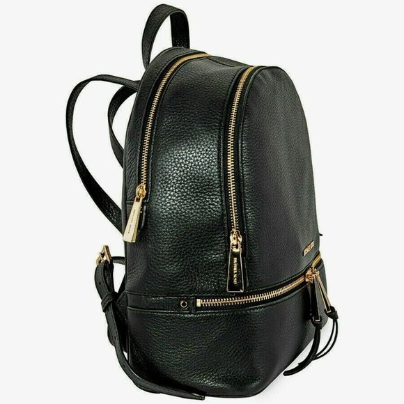 MICHAEL KORS RHEA ZIP MEDIUM BACKPACK BLACK VENUS LEATHER TRAVEL SCHOOL NWT! main image 7